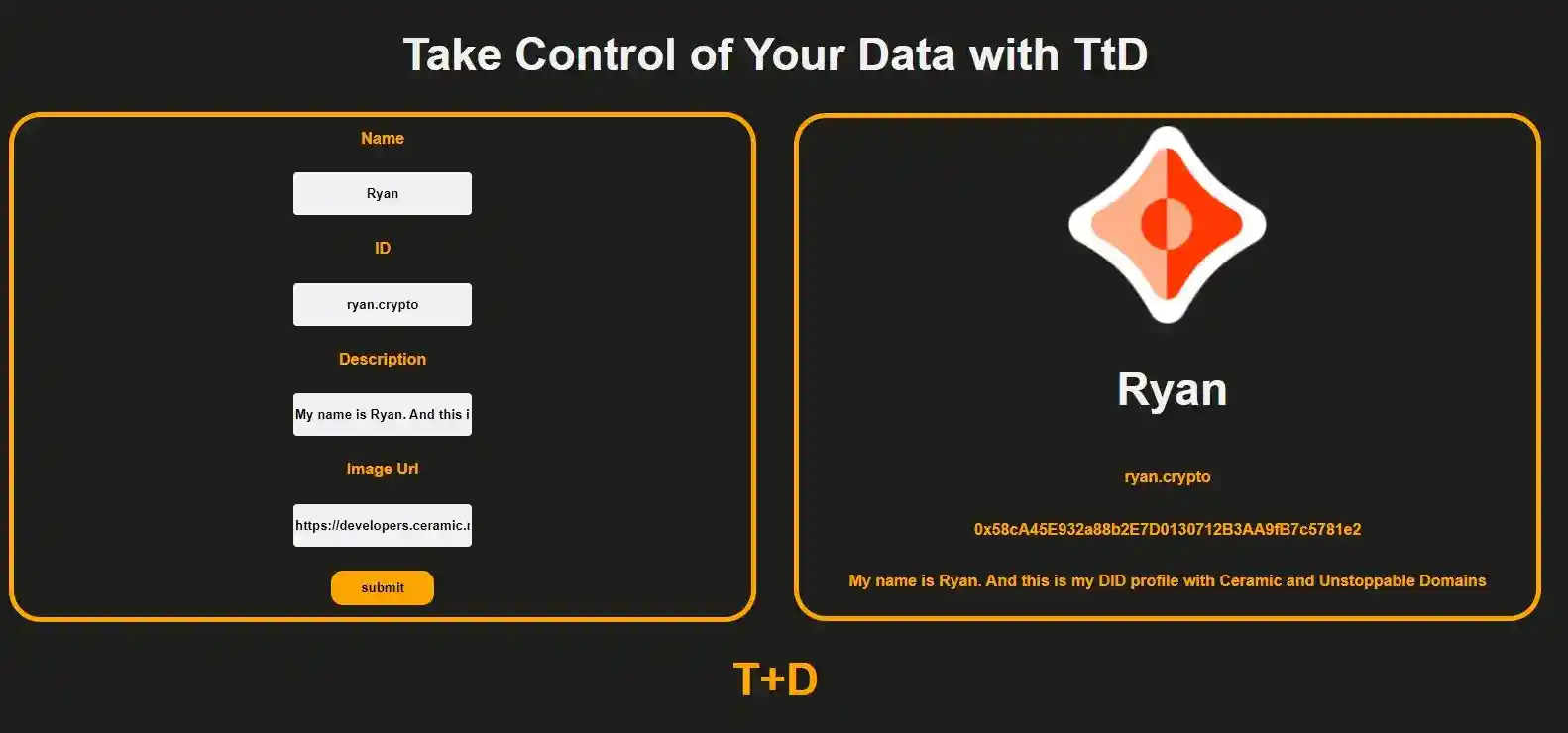 Ceramic Unstoppable Domains skills page